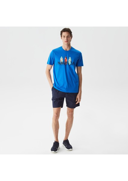 Nautıca Erkek Mavi Desenli Standart Fıt Kısa Kollu T-Shirt V35508T.4SJ modelleri