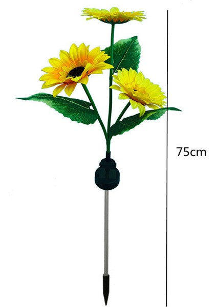 "2 Adet" Solar Güneş Enerjili Ay Çiçeği Görünümlü LED Işık Bahçe Aydınlatma Dekoratif Aydınlatma