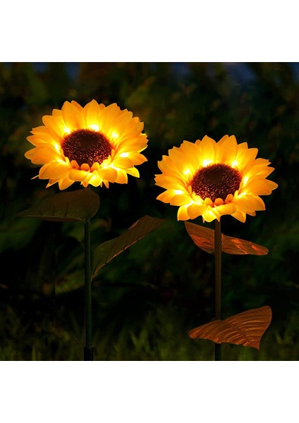 "2 Adet" Solar Güneş Enerjili Ay Çiçeği Görünümlü LED Işık Bahçe Aydınlatma Dekoratif Aydınlatma fiyatları