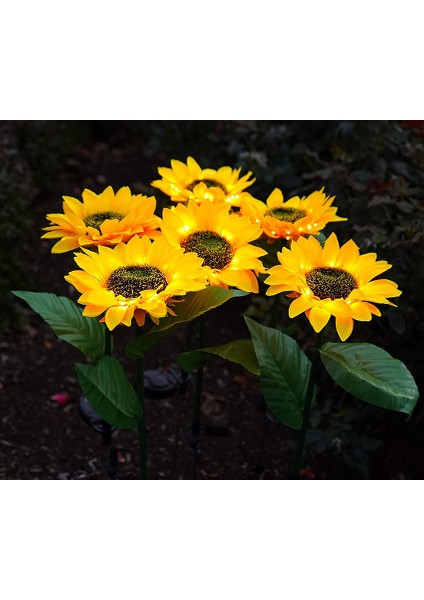 "2 Adet" Solar Güneş Enerjili Ay Çiçeği Görünümlü LED Işık Bahçe Aydınlatma Dekoratif Aydınlatma modelleri