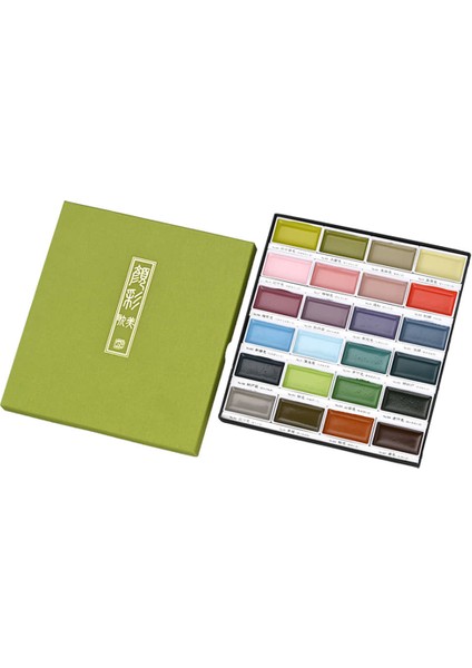 Kuretake Gansai Tambi Profesyonel Japon Sulu Boya 24 Renk Set 2 (Pastel Renkler)