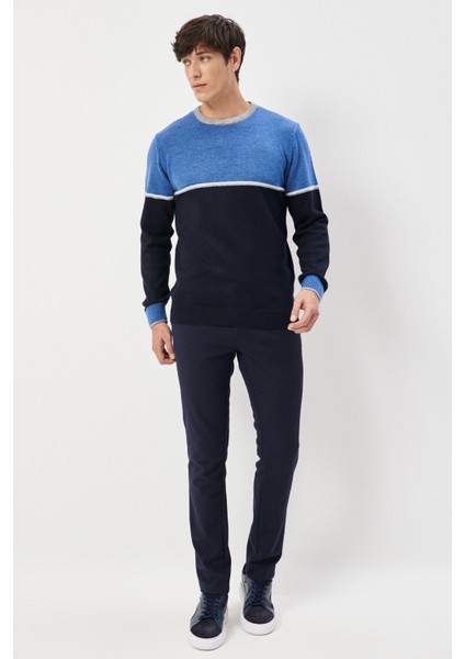 ALTINYILDIZ CLASSICS Erkek Lacivert-indigo Standart Fit Normal Kesim Şardonlu Yumuşak Dokulu Triko Kazak fiyatları