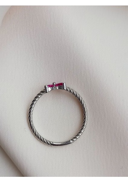 925 Ayar Gümüş Zirkon Taşlı Pembe Burgu Kelebek Model Trend Kadın Yüzük Sevgililer Günü Hediye fırsatları