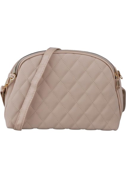 Kapitone Şık Bayan Çapraz El ve Omuz Çantası Vizon fırsatları