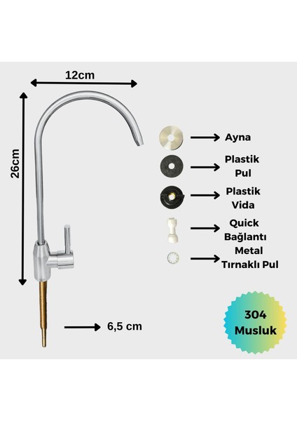 Wpl 304 Lüx Model Su Arıtma Cihazı Musluğu (Mat Krom)