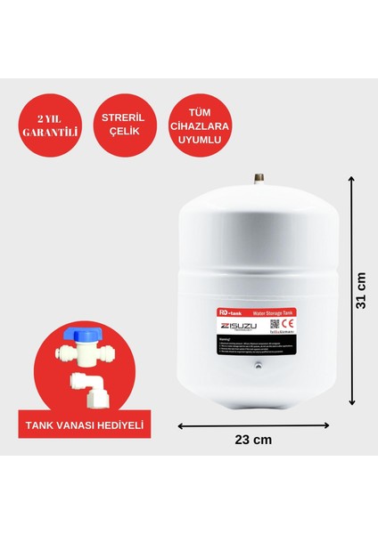 Isuzu Kırmızı Su Arıtma Cihazı Tankı(Beyaz)