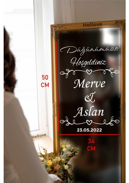Düğün Nişan Ayna Yazısı Kişiselleştirilebilir Söz Organizasyon Süsü Beyaz Folyo Sticker