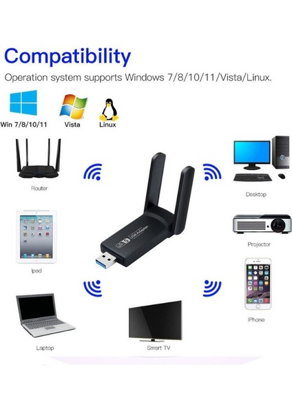 USB 3.0 Wifi 5 Wireless Adaptör fiyatları