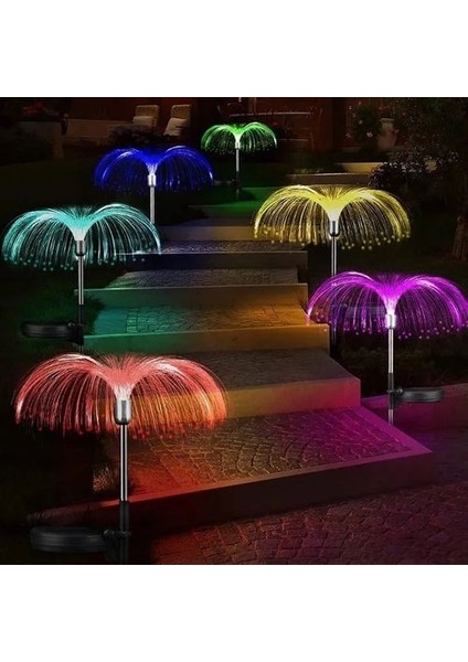 2 Adet Deniz Anası Model Renk Değiştirebilen Işık Buketii Bahçe Solar Güneş Enerjili Su Geçirmez