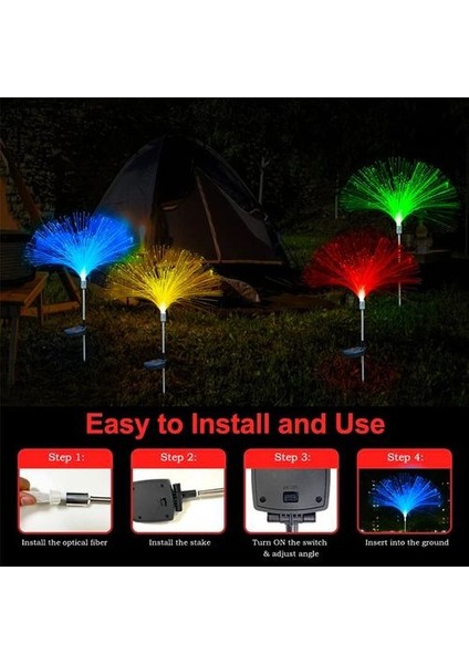 2 Adet Deniz Anası Model Renk Değiştirebilen Işık Buketii Bahçe Solar Güneş Enerjili Su Geçirmez modelleri