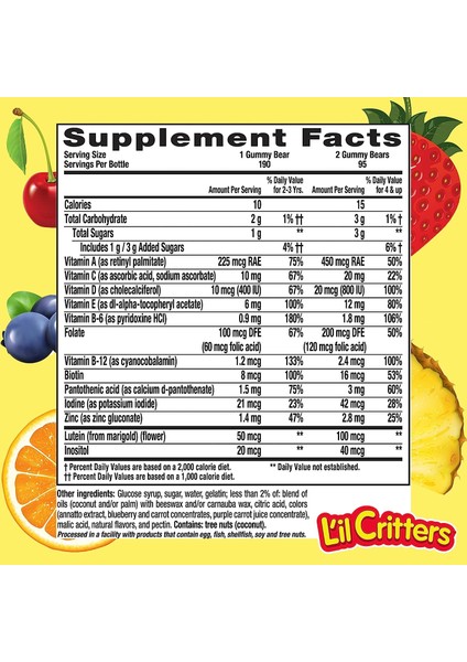 Lil Critters Gummy Vites 190 Gummies