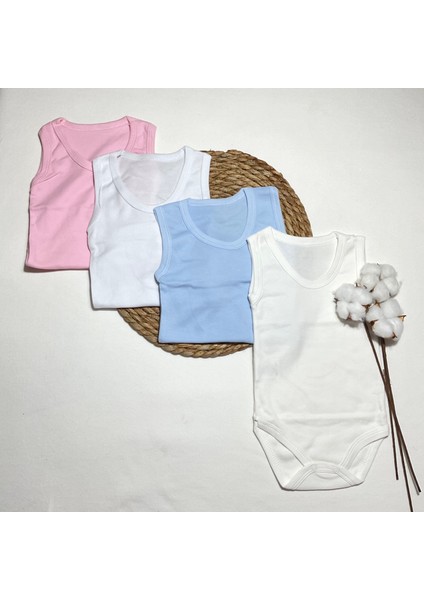 Yeni Sezon 4 Adet ( 1 Paket ) Tek Renk Düz Büyük Askılı Unisex Bebek-Çocuk Çıtçıtlı Body indirimleri
