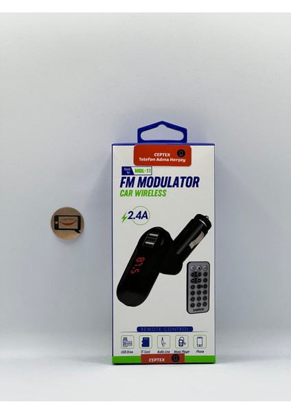 Araç Müzik Çalar Fm Transmitter Modulator Oto Araba Çakmaklık Bluetooth USB Mdl-11