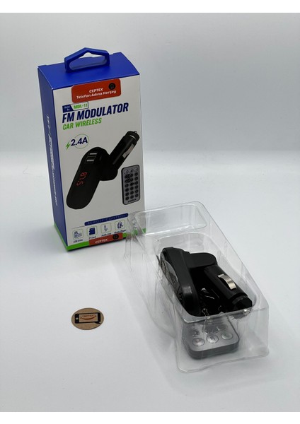 Araç Müzik Çalar Fm Transmitter Modulator Oto Araba Çakmaklık Bluetooth USB Mdl-11