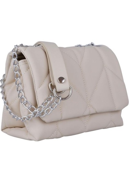 Zincirli Şık Bayan Çapraz El ve Omuz Çantası Bej fırsatları