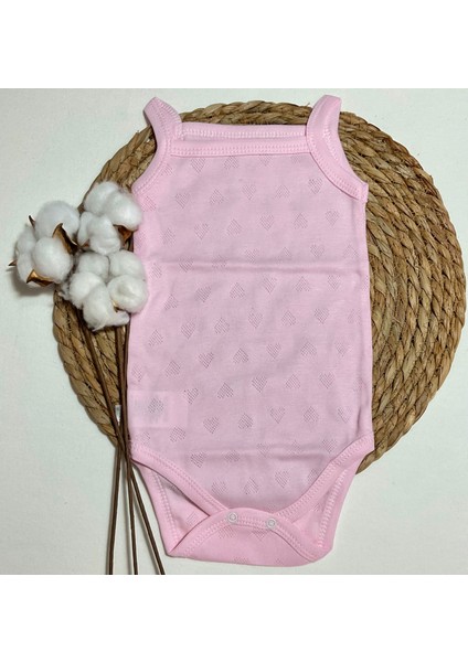 Yeni Sezon 4 Adet ( 1 Paket ) Tek Renk Ip Askılı Kalpli Yenidoğan Kız Bebek Çıtçıtlı Body fiyatları