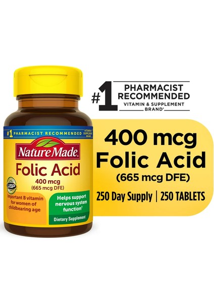 Folic Acid 400 mcg 250 Tablet