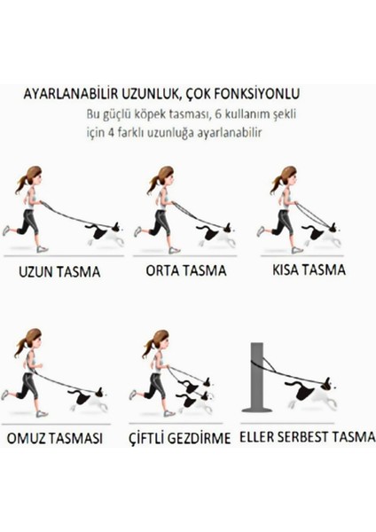 Bleu Ikili Köpek Tasması Hands-Free Eller Serbest Gezdirme Kayışı ve Ayarlanabilir Çoklu Tasma