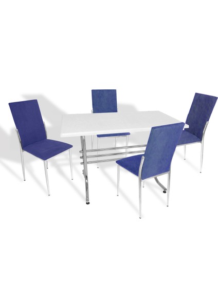 Japon Werzalit - Gözde Mutfak Masa Takımı - (Beyaz - Taytüyü Lacivert)