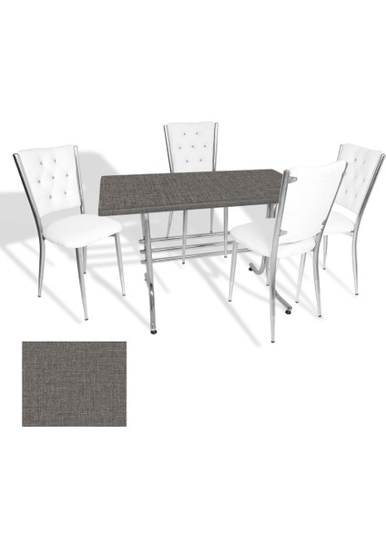 Japon Werzalit - Kapitoneli Mutfak Masa Takımı - (Twister - Beyaz)