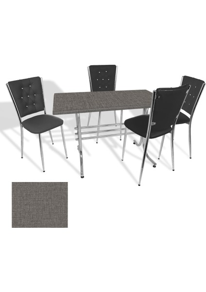 Japon Werzalit - Kapitoneli Mutfak Masa Takımı - (Twister - Siyah)