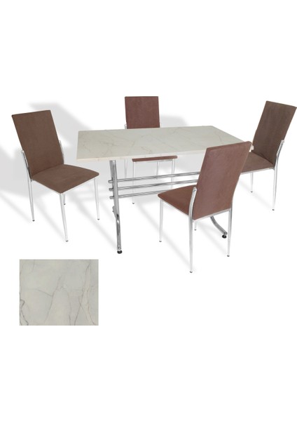 Japon Werzalit - Gözde Mutfak Masa Takımı - (Golden Marble - Taytüyü Kahve)