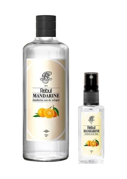 Kolonya Mandarine Cam Şişe 250 ml + 50 ml Sprey
