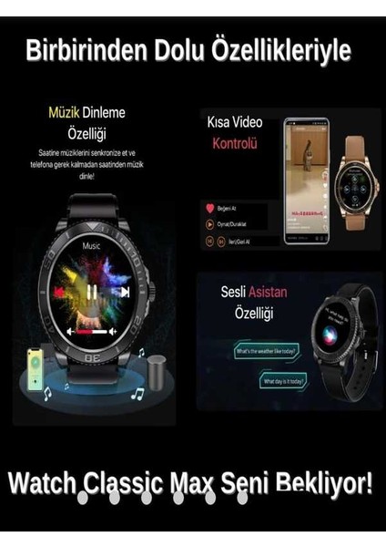 G9 Max Premium Siyah Akıllı Saat fırsatları