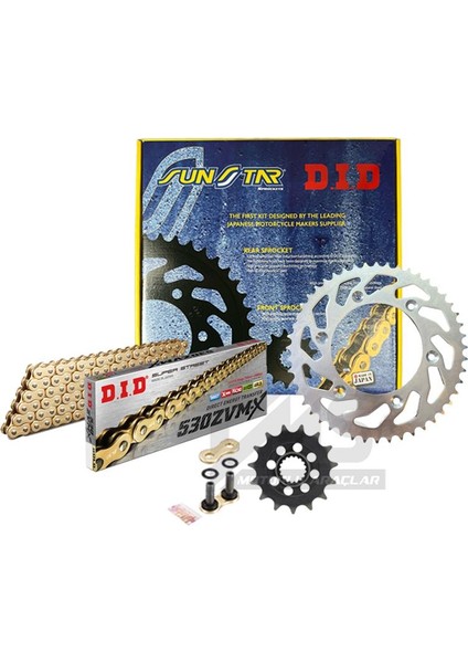 Zvm-X-Sunstar 2006-2007 Honda Cbr 1000 Rr Uyumlu Zincir Dişli Set Gold (Sarı) Renk