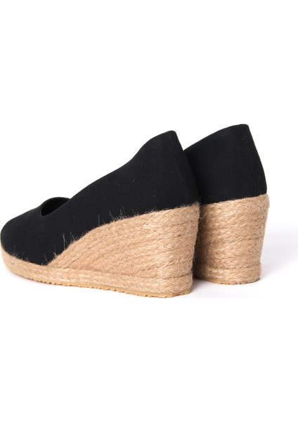 Siyah Keten Espadril Dolgu Topuk modelleri
