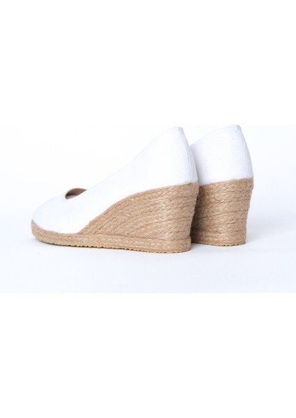 Beyaz Keten Espadril Dolgu Topuk modelleri