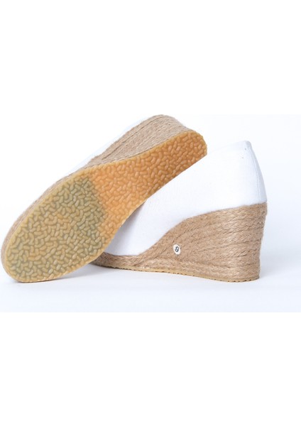 Beyaz Keten Espadril Dolgu Topuk fırsatları