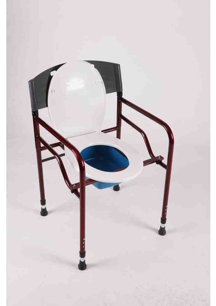 Katlanır Sandalye Boyu Ayarlanabilir Mobil Tuvalet Sandalyesi Sırtlıklı Kamp Tuvalet Sandalyesi