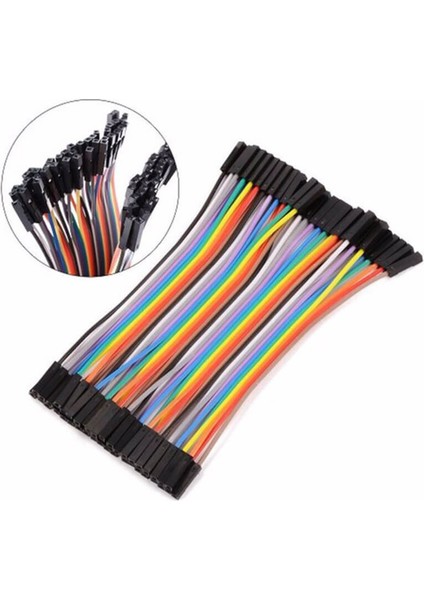 10CM Ayrılabilen Jumper Kablo 40 Pin Dişi - Dişi Dupont Kablo Breadboard Kablo