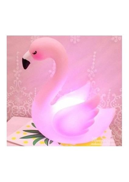 LED Işıklı Flamingo Masa Lambası Çocuk Bebek Dekorasyon