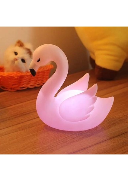 LED Işıklı Flamingo Masa Lambası Çocuk Bebek Dekorasyon indirimleri