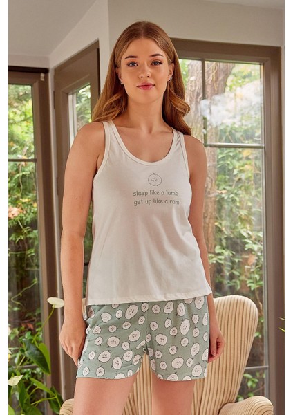 Kadın Atlet ve Şort Pijama Takımı