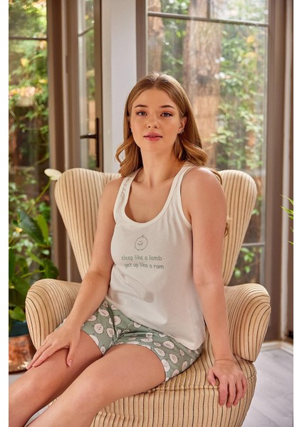 Kadın Atlet ve Şort Pijama Takımı