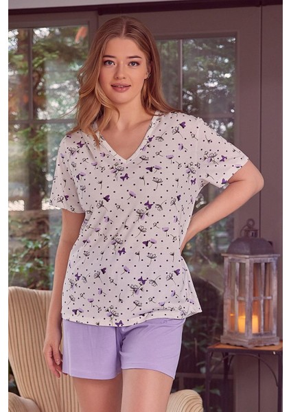 Kadın Çiçek Desenli Pijama Takımı