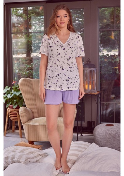 Kadın Çiçek Desenli Pijama Takımı