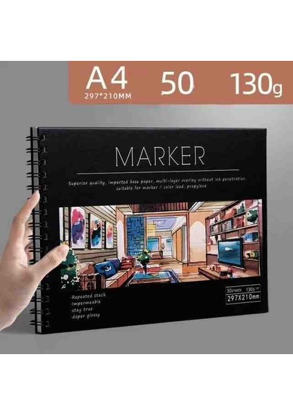 Marker Kalem Defteri Premium Teli 130 gr 50 Yaprak