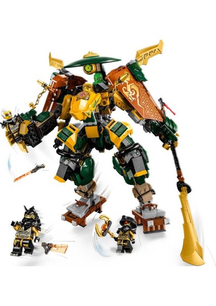 Ninjago Lloyd ve Arin'in Ninja Ekibi Robotları 71794 - 9 Yaş ve Üzeri İçin Çocuklar İçin 2 Savaş Mekanizması İçeren Yaratıcı Oyuncak Yapım Seti (764 Parça)