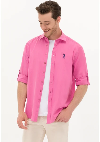 U.S. Polo Assn. Erkek Pembe Basic Gömlek 50254189-VR041