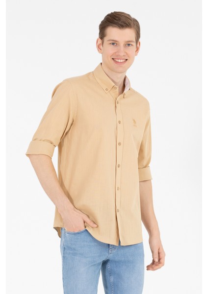 Erkek Camel Desenli Gömlek 50269859-VR015 fiyatları