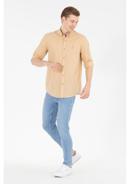 Erkek Camel Desenli Gömlek 50269859-VR015 modelleri