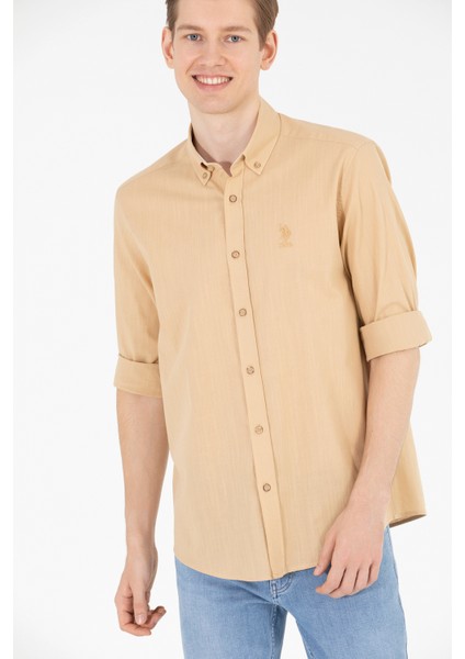 Erkek Camel Desenli Gömlek 50269859-VR015 fırsatları