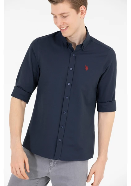 U.S. Polo Assn. Erkek Lacivert Basic Gömlek 50265664-VR033