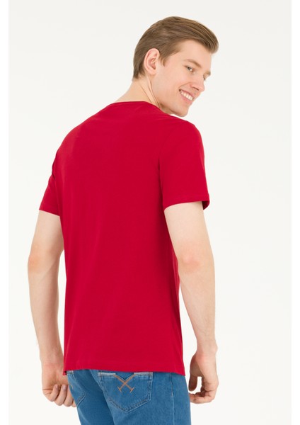 Erkek Bordo Basic T-Shirt 50262976-VR014