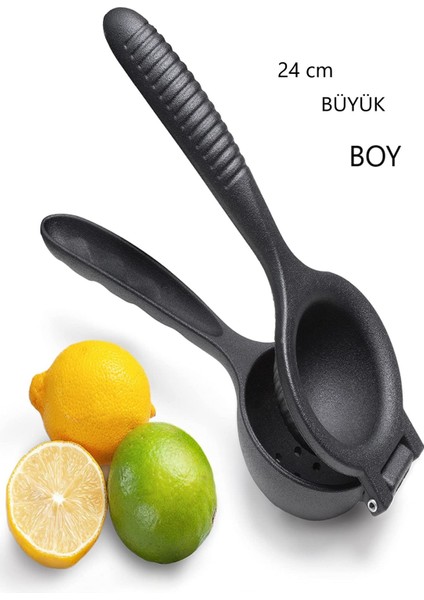 Döküm Limon Sıkacağı Limon Presi Büyük Boy 24CM, Siyah Metal Limon Sıkacağı, Döküm Naranciye Sıkacağı