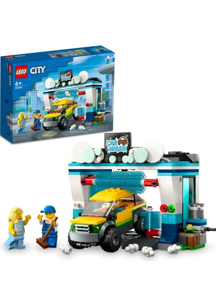 City Oto Yıkama 60362 - 6 Yaş ve Üzeri Çocuklar İçin Bir Araba ve 2 Minifigür İçeren Yaratıcı Oyuncak Yapım Seti (243 Parça)